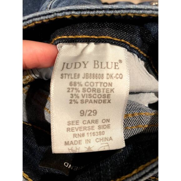 Judy Blue Boyfriend Jeans Size 9/29 Medium wash Cuffed High‎ Rise Style JB88608 - Picture 10 of 10
